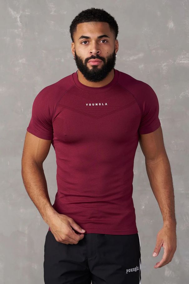 YOUNGAL Men's Compression Workout T-Shirt – High-Stretch Muscle Fit Gym Top (Short Sleeve, Moisture-Wicking Polyester, S-XXXL, 12 Colors)_viptrois.com