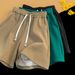 Men's Clothing Men's Style Solid Color Basketball Shorts High Street Retro Trendy Casual Sports Versatile High Waist Pants_viptrois.com