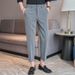 Spring Summer Men's Casual Trousers Slim Fit Cropped Cooling Fabric Bottoms for Men_viptrois.com