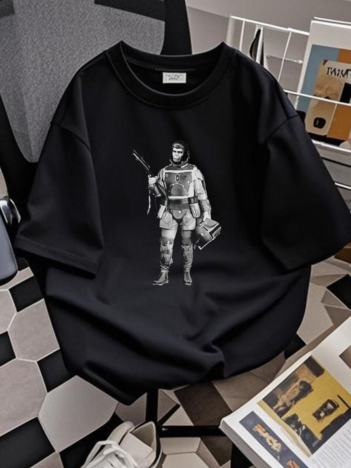 BOBA APE FETT Shirt - MASH UP Planet Mando Apes This Is The Way Comfortable Top For Everyday Wear Soft Breathable Graphic Designer Clothes Stylish_viptrois.com