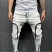 Men's Clothing Men's Hot School Bag Pocket Fitness Drawstring Small Feet Zipper Patch Pocket Slim Fit Sweatpants_viptrois.com