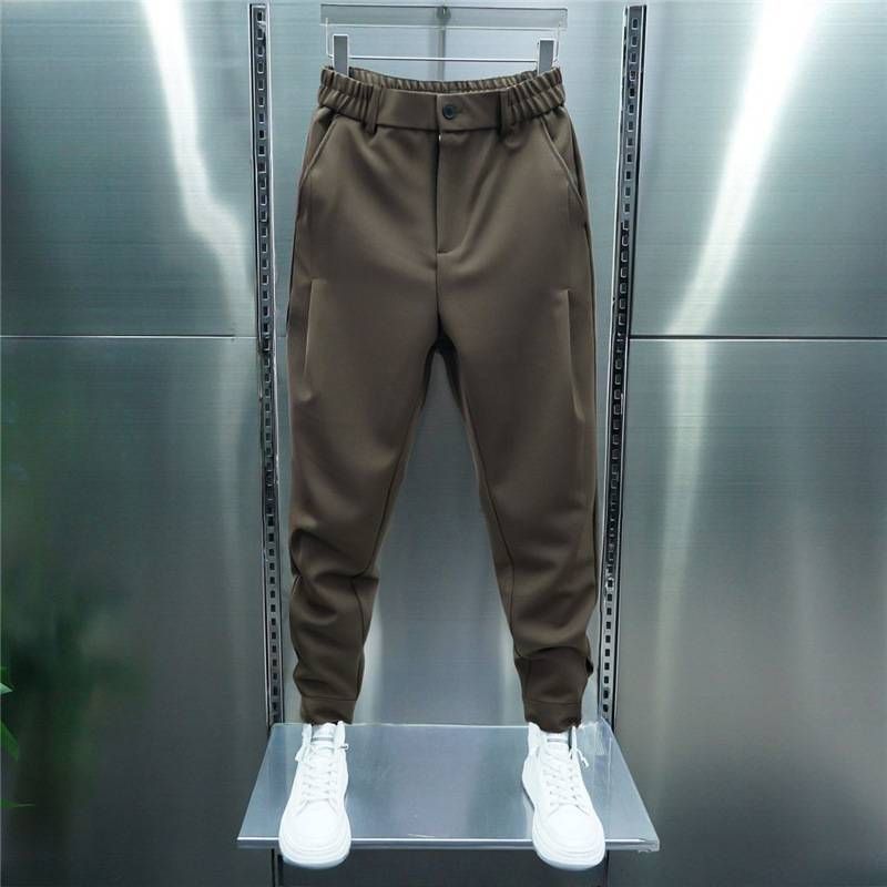 Loose Tight-fitting Pants, Spring And Autumn British Men's Dress Pants, Men's Harem Pants, Nine-inch Casual Pants_viptrois.com