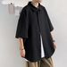 Summer Waffle Work Shirt Men's Short Sleeved Loose Fashion Brand Trendy High End Cool Shirt Half Sleeved Jacket Men_viptrois.com