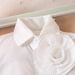Kids’ Clothing Summer New Girls Suits Small And Medium Sized Children's Three Dimensional Flower Decoration Lapel Top Pleated Skirt Two Piece Suit_viptrois.com
