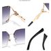 Men's Sunglasses Frameless Sunglasses For Women, High End Square Oversized Metal Leopard Head Anti Ultraviolet Sunglasses_viptrois.com