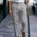 Men's Clothing Youth Linen Solid Color Slant Pocket Daily Outdoor Breathable Casual Pants_viptrois.com