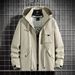Men’s Oversized Utility Jacket – Stretch Corduroy Workwear With Detachable Hood & Reinforced Pockets (Black, Khaki, Olive Green)_viptrois.com