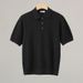 Men's Clothing Men's High Quality Striped Collar Knit T-Shirt Breathable Shirt Casual Versatile Short Sleeve Summer Top_viptrois.com
