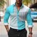 Men's Clothing Printing Casual Lapel Multi Color Long Sleeved Shirt Fashion_viptrois.com