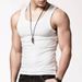 2025 New Style Pure Cotton Elastic Sports Fitness Men's American-style Vest_viptrois.com