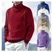 Men's High Neck Thermal Knit Sweater – Breathable, Anti-Bacterial, Long Sleeve Loose Fit Pullover For Winter (M/L/XL/XXL/XXXL, 10 Colors)_viptrois.com
