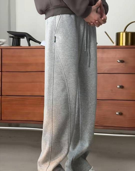 Men's Clothing Spring/Autumn Loose Fitting Banana Pants Wide Leg Versatile Curved Blade Pants Straight Leg Casual Pants_viptrois.com