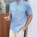 Men's Clothing Exclusively For Men's Loose Cardigan Solid Color Casual Short Sleeved Shirt_viptrois.com