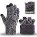 Anti Slip Double-layer Velvet Touch Screen Gloves For Men's Outdoor Knitted Warm Split Finger Gloves_viptrois.com