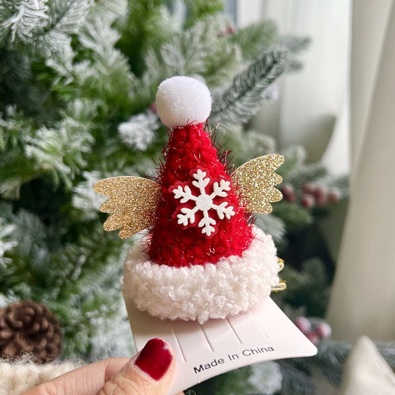 Christmas Hat Hairpin Hair Clips Lovely Santa Hat Barrettes Hair Accessories for Kids Girls Adults Xmas Party Favor Hair Decor_viptrois.com