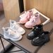 child's shoes Shiny leather fashion Doc Martens Korean version of the low-cut all-over ankle boots_viptrois.com