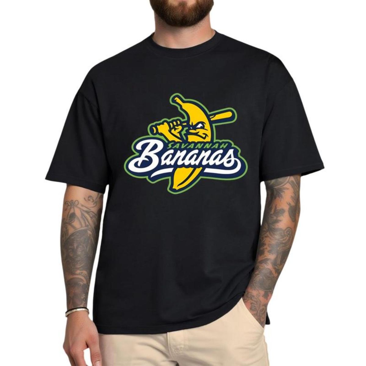 Camiseta Fan Béisbol Savannah Banana Con Diseño Icónico Del Logo De Banana_viptrois.com