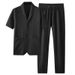 Men's Clothing High End Quality Summer Short Sleeved Suit Casual Suit Men's Fashion Plaid Jacquard Stretch Two Piece Suit Handsome_viptrois.com