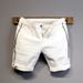 Men's Clothing Personalized Color Matching Slim Fit White Denim Shorts Fashion Trend All Match Shorts_viptrois.com