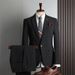 Modern Slim Fit Checkered Suit Set For Men - 3 Piece Formal Wedding & Business Attire With Vest (Grey Tones, Multiple Sizes)_viptrois.com