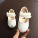 New Solid Color Girls Rhinestone Lace Small Single Shoes Children's Flat Shoes Korean Version Of Bright Leather Small Leather Shoe_viptrois.com