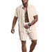 Men's Clothing Men's Summer Suits Men's Casual Beach Suits Men's Fashionable Short Sleeved Shorts Two Piece Suits_viptrois.com