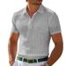 Men's New Summer Polo Shirt Button Waffle T-shirt Sports Polo Shirt Tops_viptrois.com