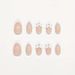 European And American Sweet Cool Wearable Nails Bow Pearl Nail Art Almond Short False Nails Finished Product_viptrois.com