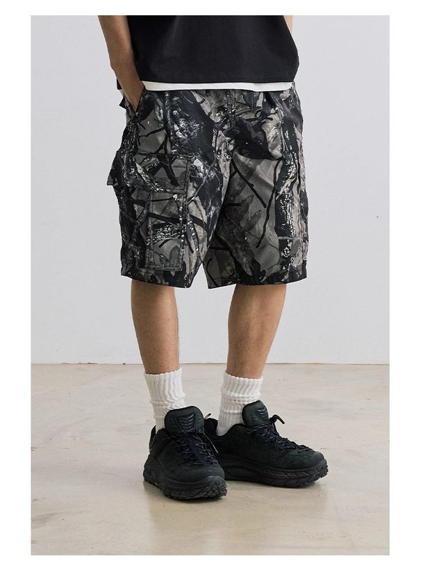 Men's Clothing Shorts Men's Loose Casual Straight Shorts Camouflage Drawstring_viptrois.com