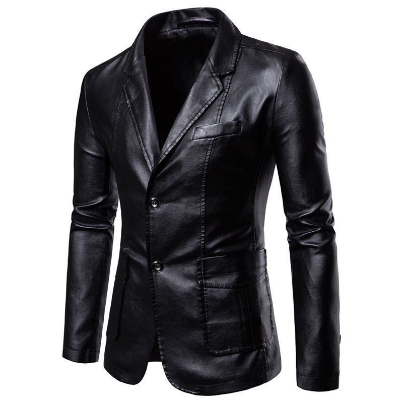 2025 Men's Leather Jacket Leather Suit Washed Leather Jacket Single-breasted Leather Jacket Youth Jacket_viptrois.com