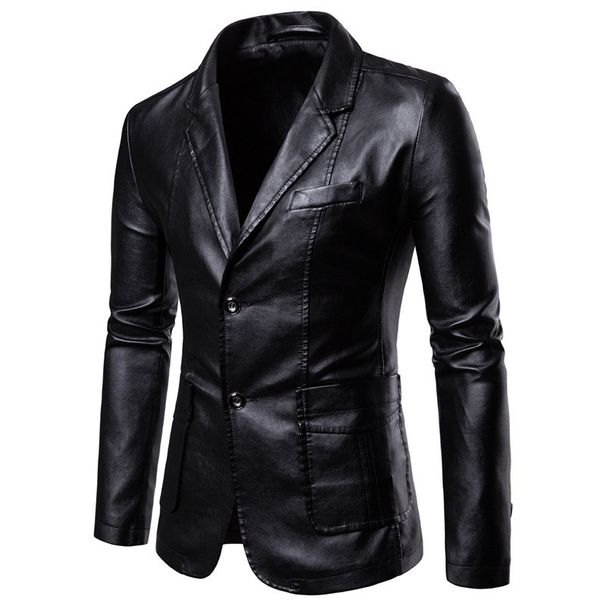 2025 Men's Leather Jacket Leather Suit Washed Leather Jacket Single-breasted Leather Jacket Youth Jacket_viptrois.com