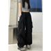 Men's Clothing High Street Style Cargo Casual Pants For Women, 2025 New Style, Loose Straight Leg, Wide Leg, Large Pockets, Retro Jogger Trousers._viptrois.com