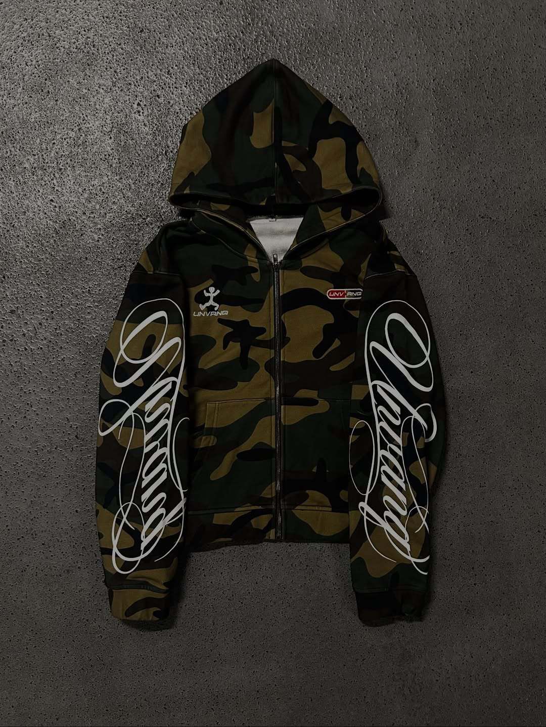 2026 Autumn New Men's And Women's High Street Fashion Embroidery Camouflage Harajuku Ins Wind Zipper Hooded Sweater Y2k Clothing_viptrois.com