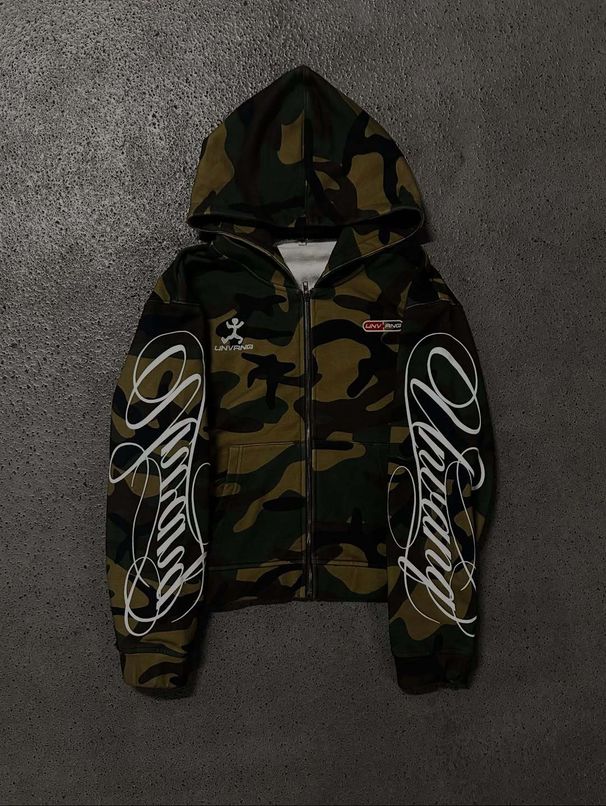 2026 Autumn New Men's And Women's High Street Fashion Embroidery Camouflage Harajuku Ins Wind Zipper Hooded Sweater Y2k Clothing_viptrois.com