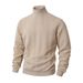Men's Jacquard Knit Sweater – High-Neck Winter Pullover, Oversized Fit, Machine-Washable Polyester (White/Light Gray/Black/Orange/ S-XXXL)_viptrois.com
