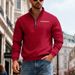 Cross-border American Winter Fleece Heavy And Loose Outdoor Men's Warm Stand-up Collar Contrast Strip Sports Sweatshirt_viptrois.com
