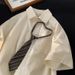 Short Sleeved Workwear Men's Summer Tie, DK Uniform Shirt, Rugged And Handsome, High-end Brand, Trendy Couple, College_viptrois.com