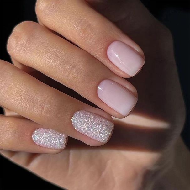Short Bright Square Armor Light Powder Gradient Silver Glitter Wear Nail Art Fashion Joker European and American Foreign Trade ins24 Pieces_viptrois.com