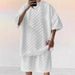 Men's Clothing Checkerboard Spring And Summer Loose Sports Casual Two Piece Suit_viptrois.com