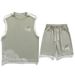 Men's Summer Cool Breathable Sleeveless T-Shirt And Shorts Two-Piece Set Plus Size Fashion Sports Casual Outfit_viptrois.com