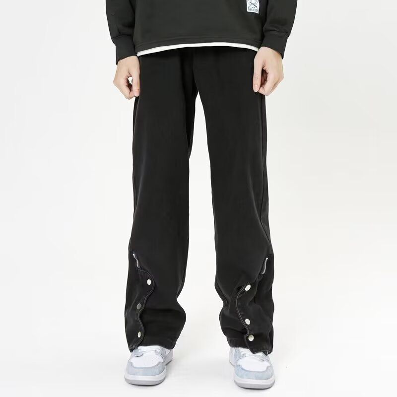 Men's Spring And Autumn Thickened Trousers, Drape, Tall, Extra Long, Straight, Slim Fit, High End, Cool, Street Style Casual Trousers_viptrois.com