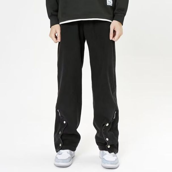 Men's Spring And Autumn Thickened Trousers, Drape, Tall, Extra Long, Straight, Slim Fit, High End, Cool, Street Style Casual Trousers_viptrois.com