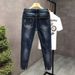 Men's Clothing Spring And Summer Personalized Ripped Jeans Trendy And Versatile Slim Elastic Straight Leg Pants_viptrois.com