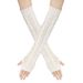 Women's Fingerless Knit Gloves - Acrylic Wool, Long & Twisted 8-Shaped Design, Warm Arm Sleeves For Autumn & Winter Breathable & Stylish, Unisex Fit_viptrois.com