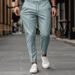 Men's Slim-Fit Chino Pants – Stretch Polyester Business Casual Trousers With Tapered Leg (S-3XL, 6 Classic Colors)_viptrois.com