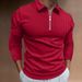 Pulse New Cross-Border European American Men's Spring And Autumn Long Sleeve 3D Digital Print Fashion Casual Half-Zip Polo_viptrois.com