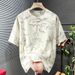Men's Clothing Plus Size Linen Short Sleeved T Shirt Loose Casual Trend Half Sleeve T-Shirt_viptrois.com