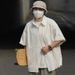 Men's Clothing Short Sleeved Shirt Men And Women Summer Cityboy Solid Color Loose Trendy Brand Ins Workwear White Shirt Jacket_viptrois.com
