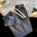 Men's Stretch Waist Straight Leg Drawstring Jeans - Durable Loose Fit Work Pants For Construction & Labor - Wide Leg Comfort_viptrois.com