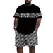 Summer Hot Style 3D Digital Print Casual High Street Short Sleeve Shorts Two-Piece Set_viptrois.com